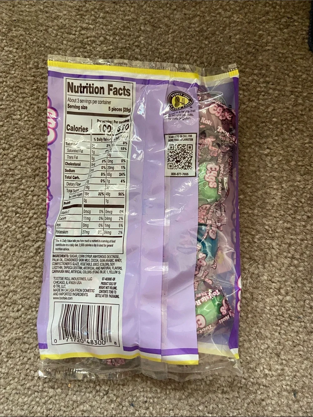 Tootsie Roll Candy Coated Eggs - Pink & Purple Packaging